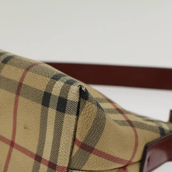 BURBERRY Nova Check Shoulder Bag PVC Leather Beige Auth 47645 - Picture 16 of 16